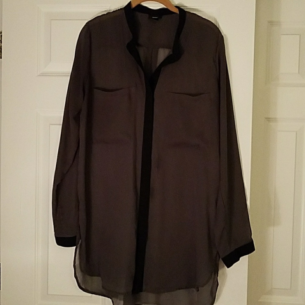 Sheer tunic long sleeve